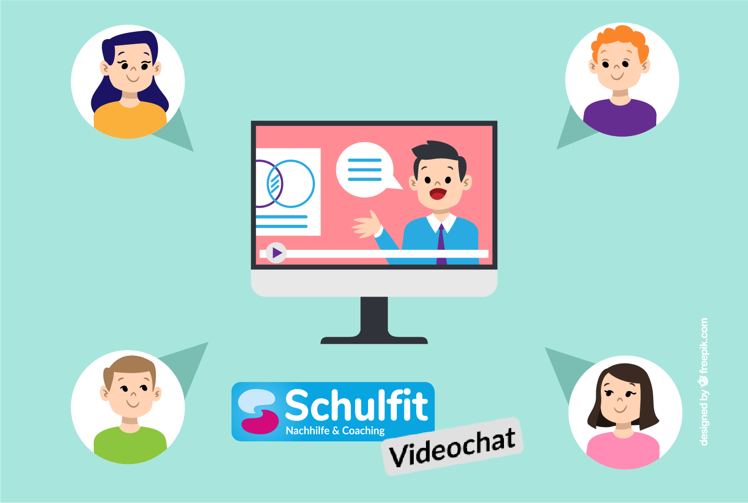 Schulfit Nachhilfe per Videochat mit Teams, Zoom, Skype & Co. ermöglicht flexibles Lernen zuhause und fördert die digitale Medienkompetenz.