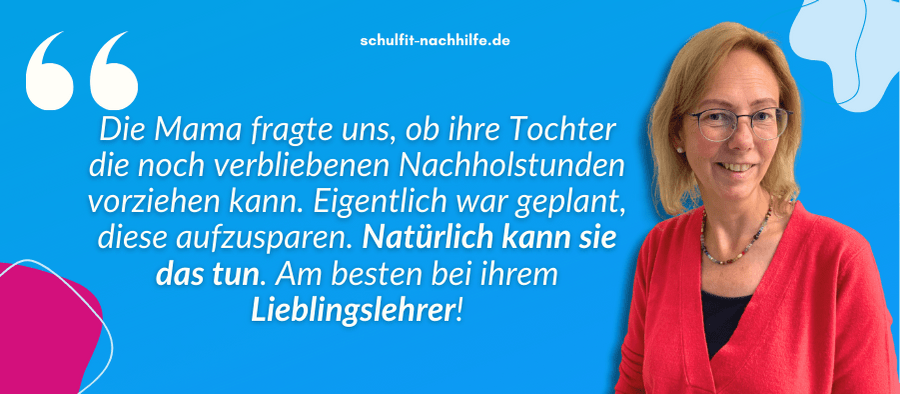 Nachhilfe bei ihrem Lieblingslehrer.